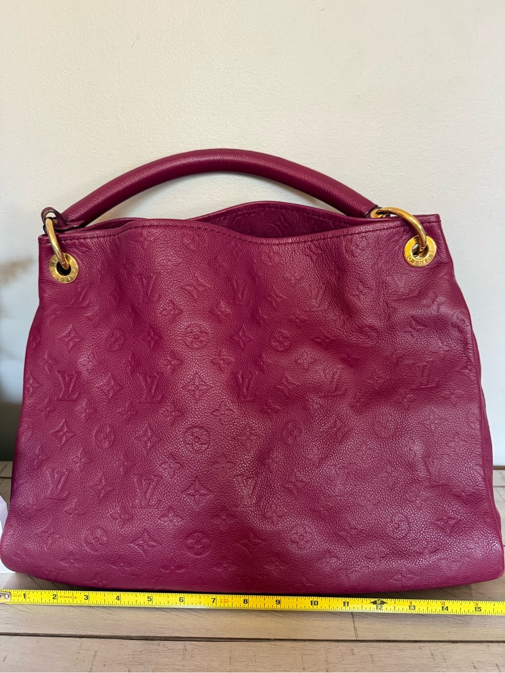 Louis Vuitton Monogram Empreinte Artsy MM Leather Shoulder Bag Raspberry - Picture 3 of 11
